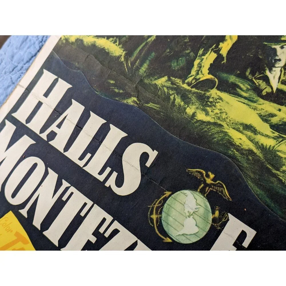 1951 Original 14x36 Halls Of Montezuma Movie theatre poster with Richard Widmark - Picture 7 of 10